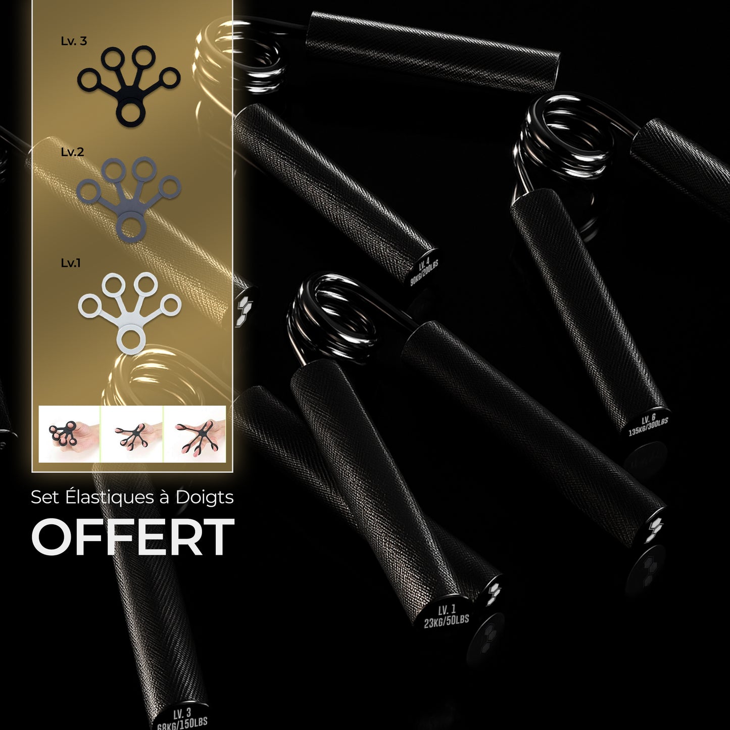 Forearm Workout | Hand Gripper — Level 1 to 6 (23kg/50lbs-135kg/300lbs)